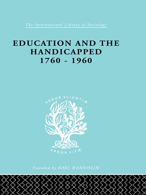 cover image of Education and the Handicapped 1760--1960